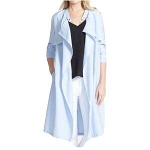 Trouve Soft Trench Coat Baby Blue Pastel Women Medium